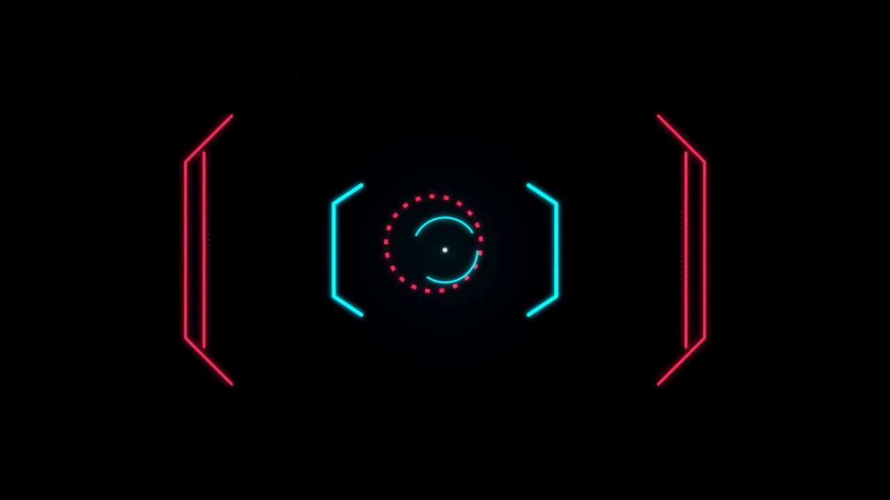 Futuristic Digital HUD Interface Overlay with Rotating Elements