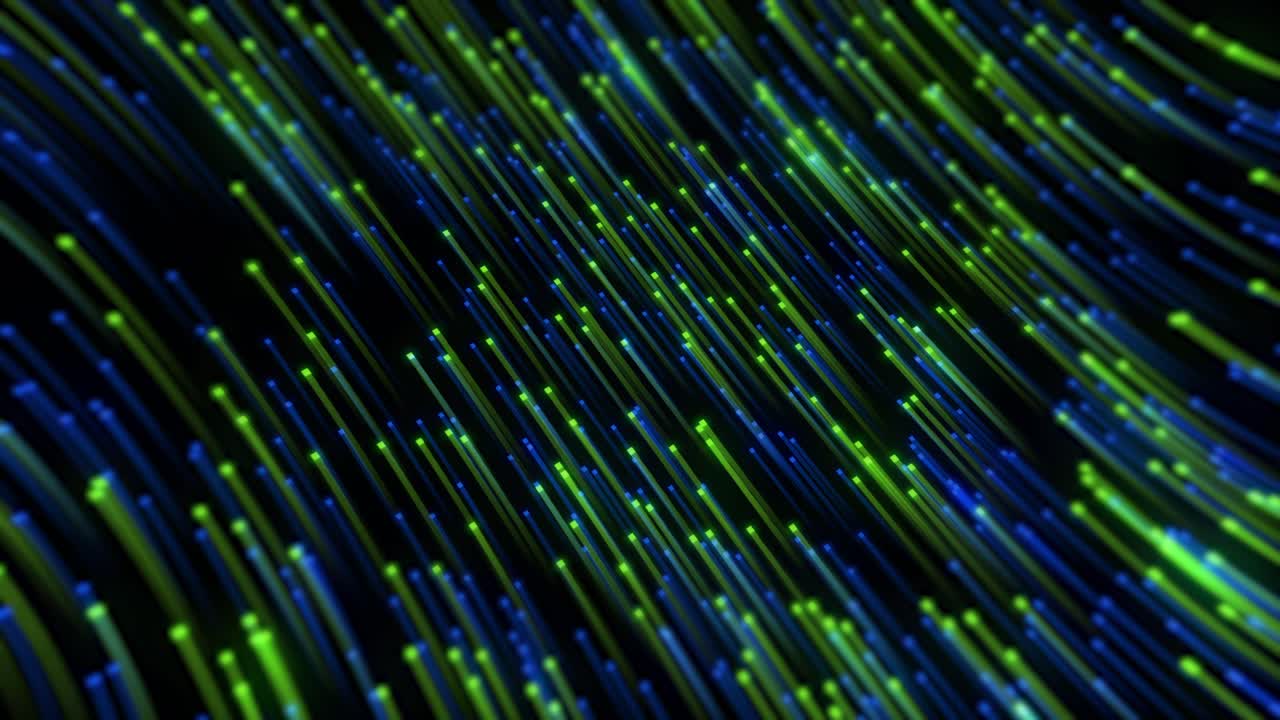 Abstract Digital Data Flow Background with Blue and Green Lines