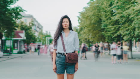 woman on a city street