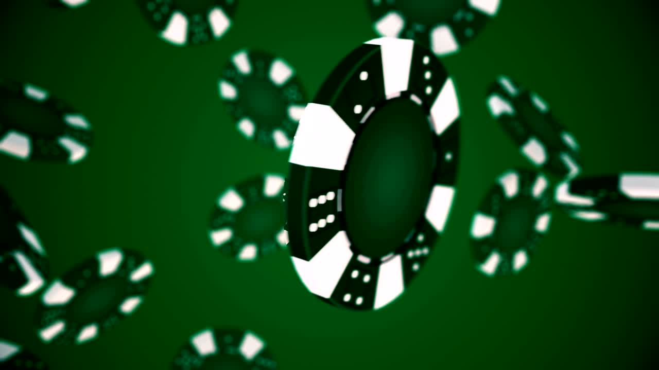 poker chip rotante e transizione con luma matte canale alfa - ciclo senza cuciture - stock video