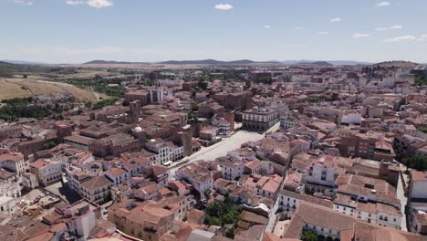 establishing aerial view of historic unesco city