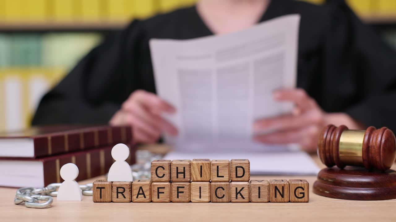 Images related to child trafficking and justice