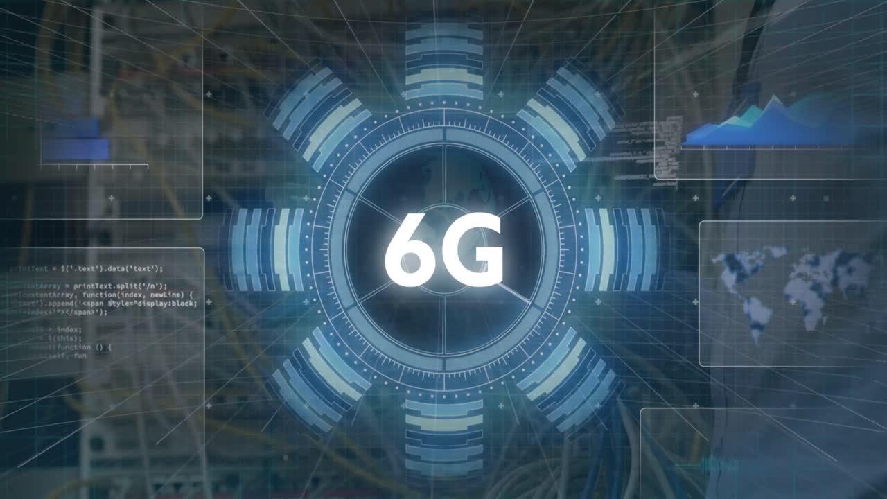 animación del escaneo del alcance y el procesamiento de datos en una placa de circuitos informáticos