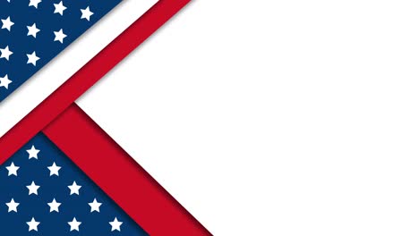 Animation-of-American-flag-appearing-and-disappearing-on-the-left-side-on-white-background.