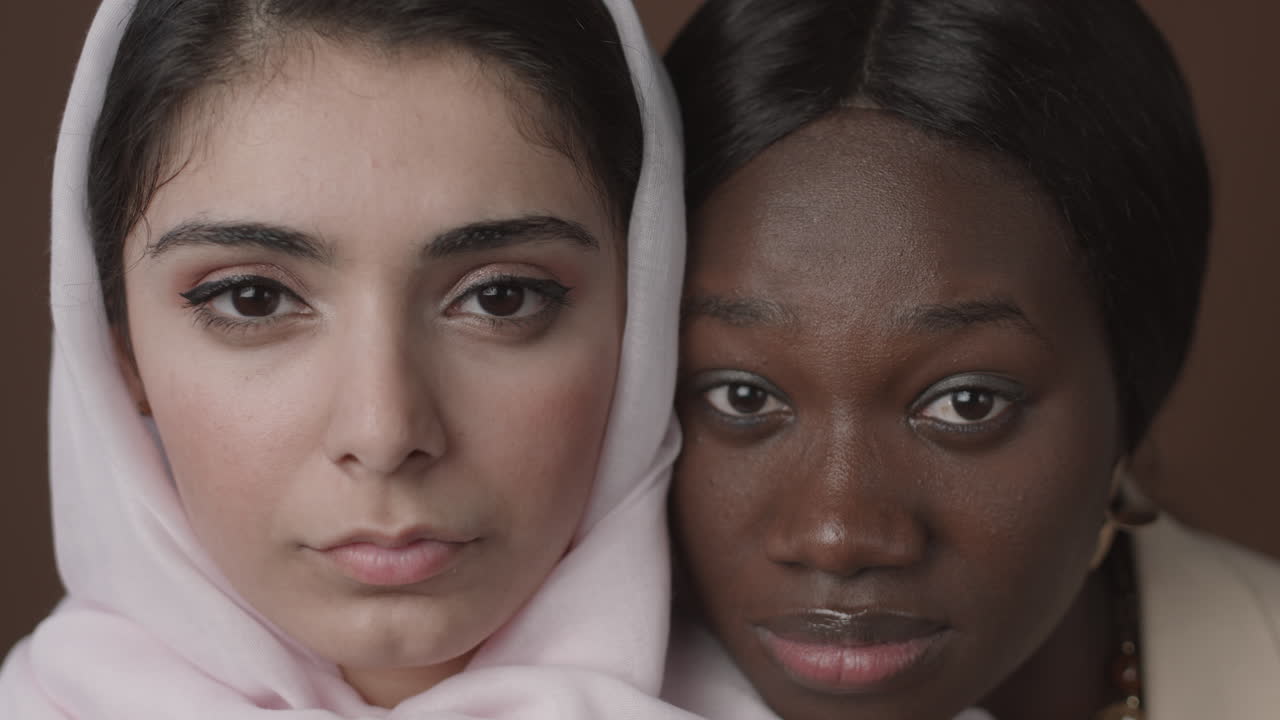 Two Women from Different Cultures Showing Unity