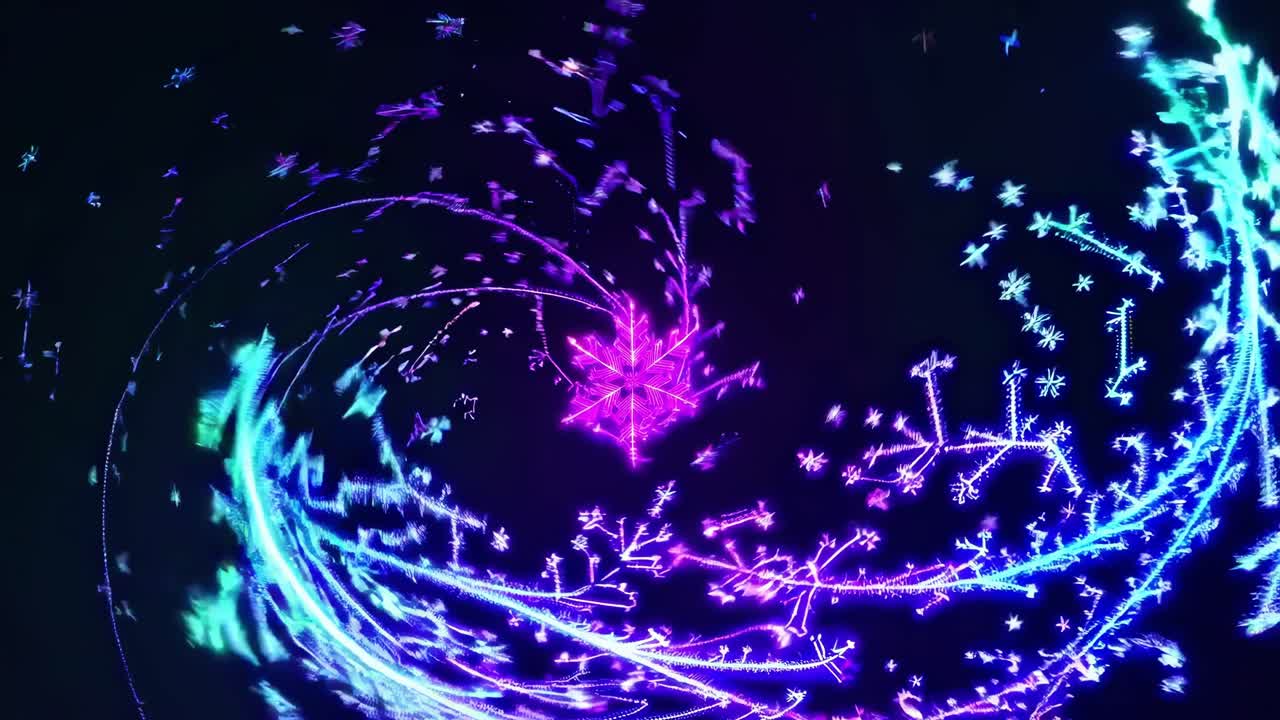абстрактная неонная спираль снежинки