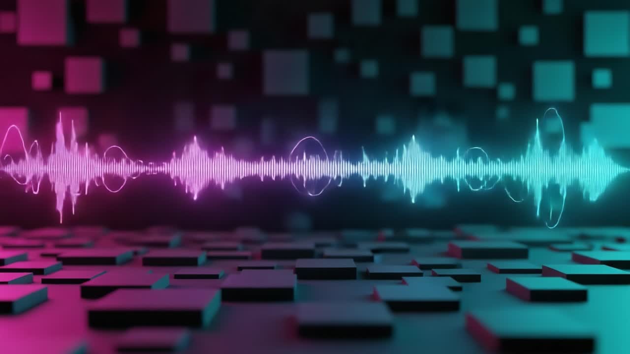 A Stunning Visual Display of Sound Waves Illustrating the Dynamic Nature of Audio Frequencies and Rhythm in a Beautifully Designed Background