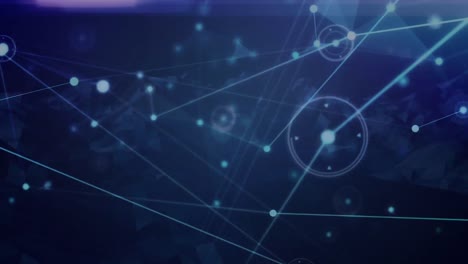 animation of networks of connections over spinning mountains