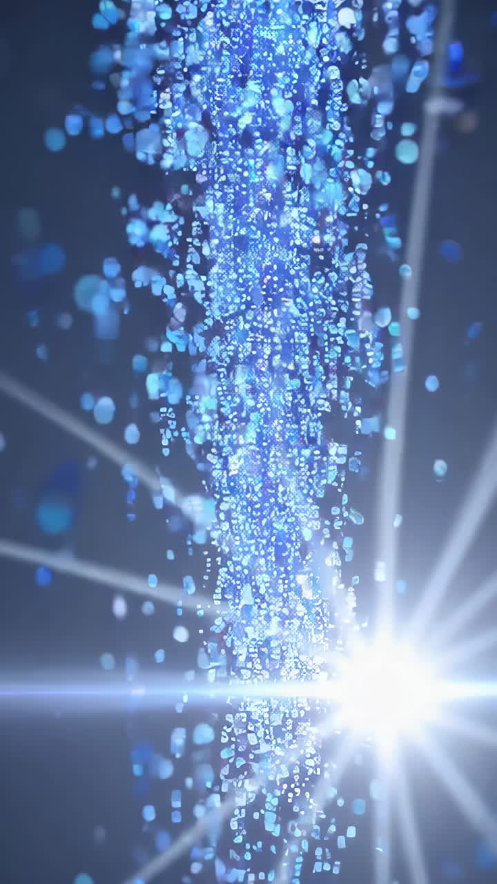 Abstract Blue Particles with Bright Light