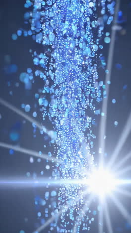 abstract blue particles with bright light