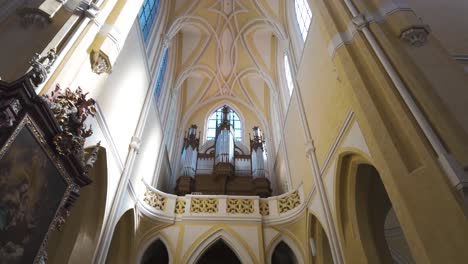 magnificent church interior with large organ