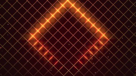 Glowing-Diamond-Centered-In-Grid-Of-Squares-On-Mysterious-Black-Backdrop