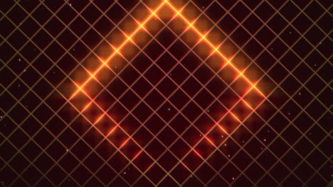 glowing diamond centered in grid of squares on mysterious black backdrop