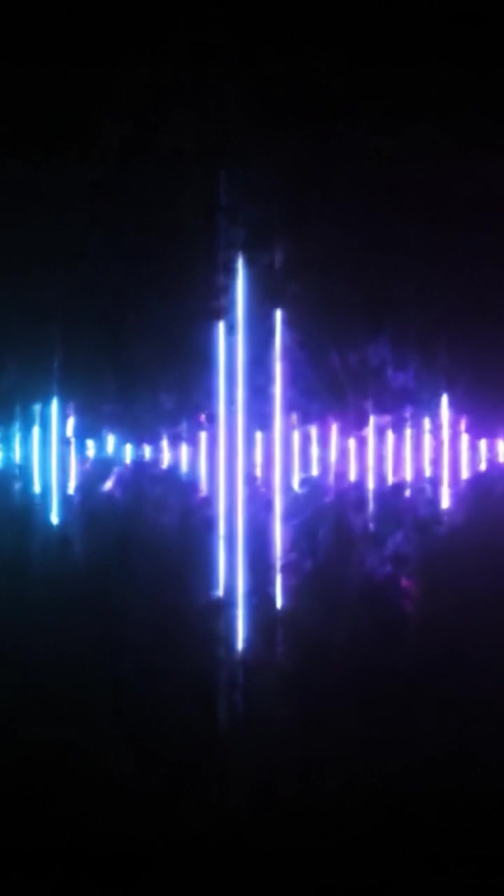 En visuel rejse gennem lydbølger: Fængslende vibrationer i blåt og pink, der fremhæver musikkens rytme og energi.
