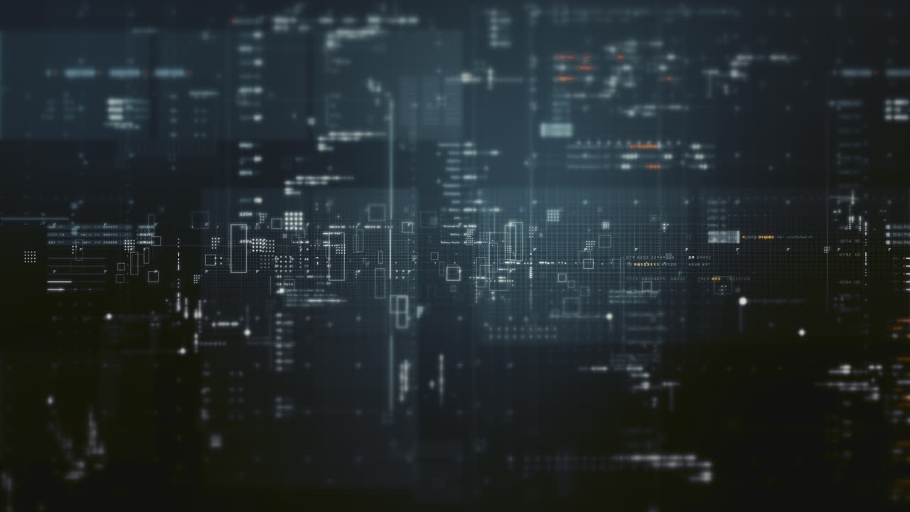 Futuristic metaverse, hi-tech digital data telemetry with encrypted numbers, display dynamic background for computer desktop screen display format