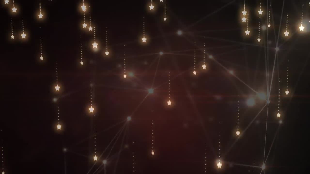 연결 네트워크를 통해 별의 애니메이션