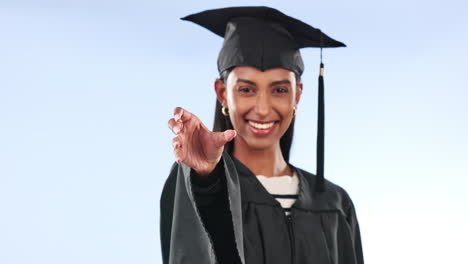 graduado, mujer y teléfono pantalla verde