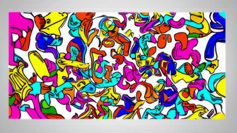 vibrant abstract organic doodle art