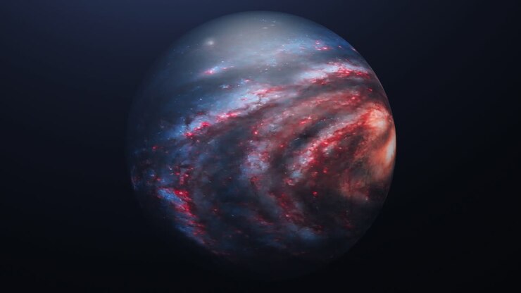 rotating gas planet in the universe