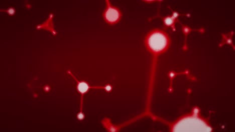 animación de moléculas sobre un fondo oscuro