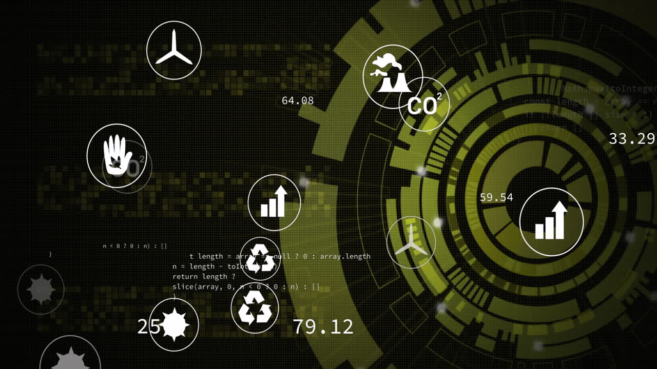 데이터 처리 및 디지털 아이콘의 애니메이션 범위 스핀