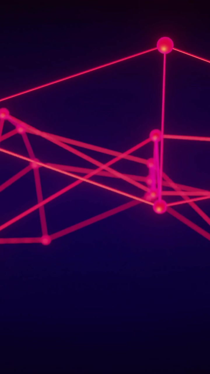 Animation of network of connections on black background
