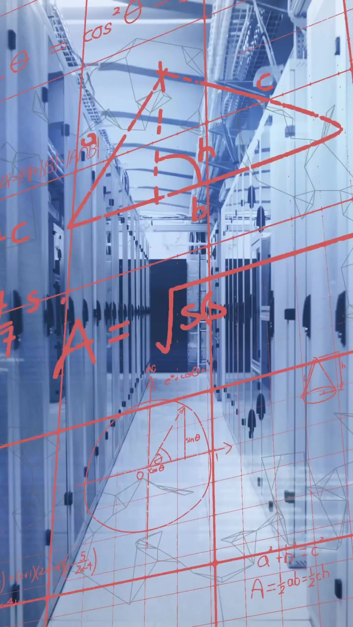 Animation of data processing over server room