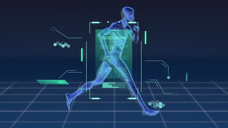 animation of data processing over man running