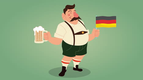 german man with beer and flag