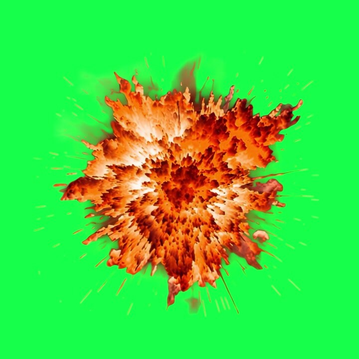 Animated Fire Explosion Effect on Green Screen