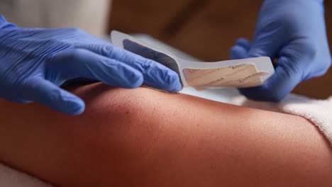 waxing procedure on arm