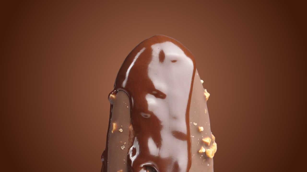Close-up of a Chocolate-Covered Ice Pop