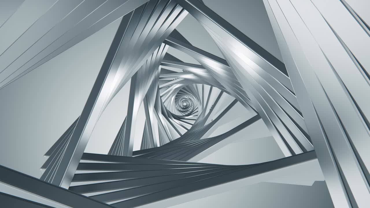 la mosca de la cámara de metal abstracta del túnel