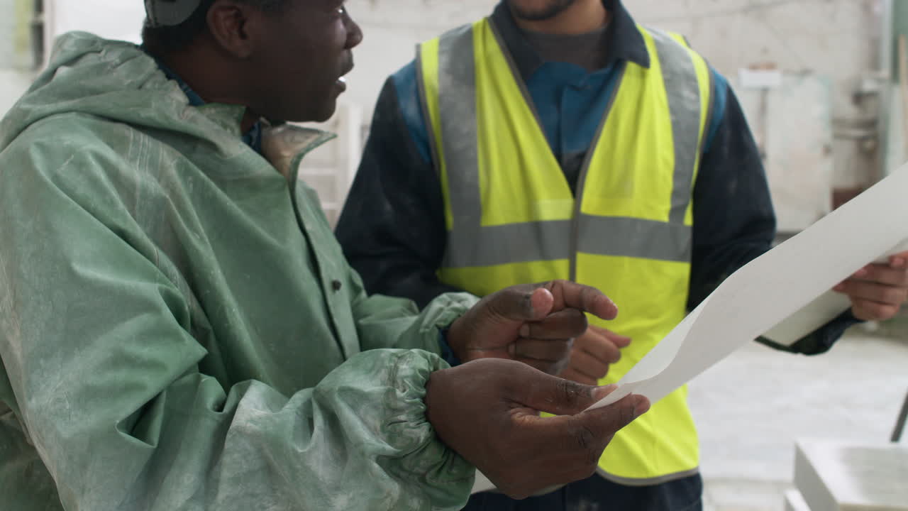 Workmates in a marble factory