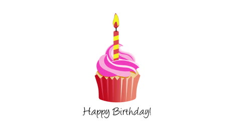 Animated-closeup-Happy-Birthday-text-with-candle-on-holiday-background