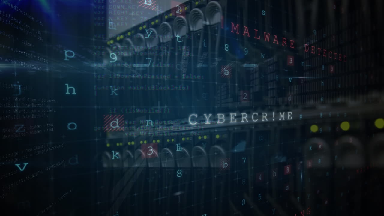 animación del procesamiento digital de datos en el panel de control