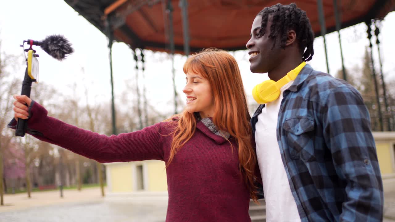 People vlogging in the park