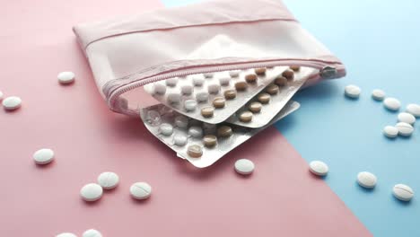 birth control pills in a pink bag