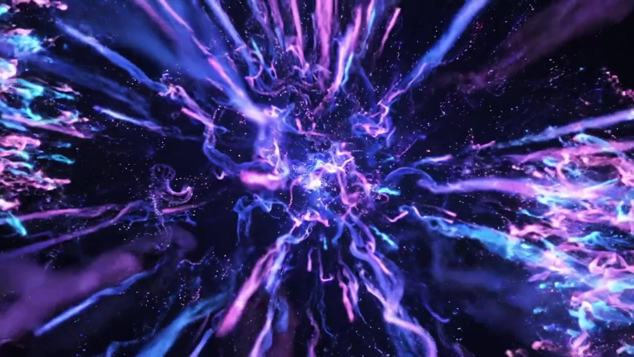 A Spectacular Display of Cosmic Energy: A Dazzling Transformation from a Vibrant Center of Light to an Expansive Burst of Electric Colors Across the Galactic Canvas