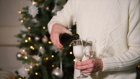 celebrating christmas with champagne