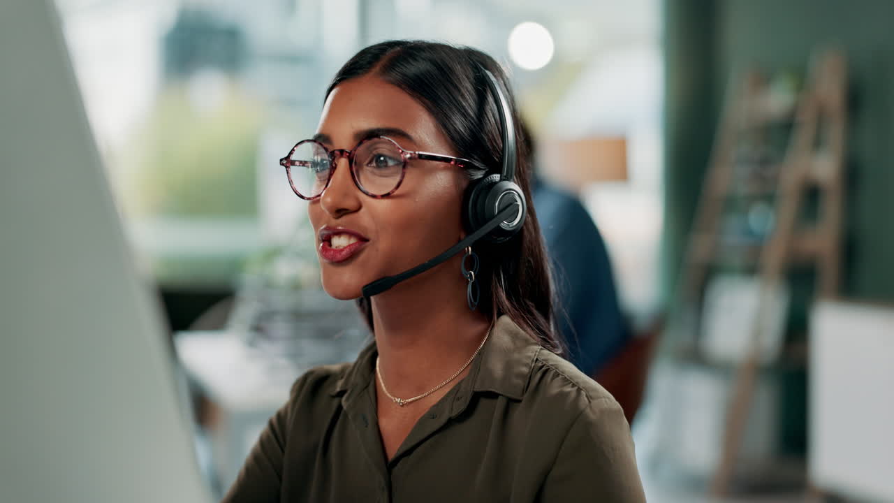 Customer support representative at work