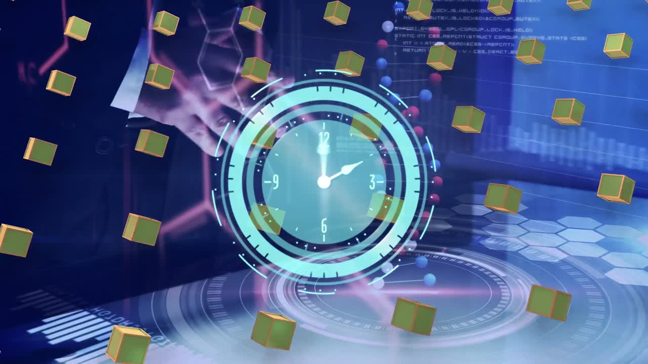 Animation of clock over science data processing
