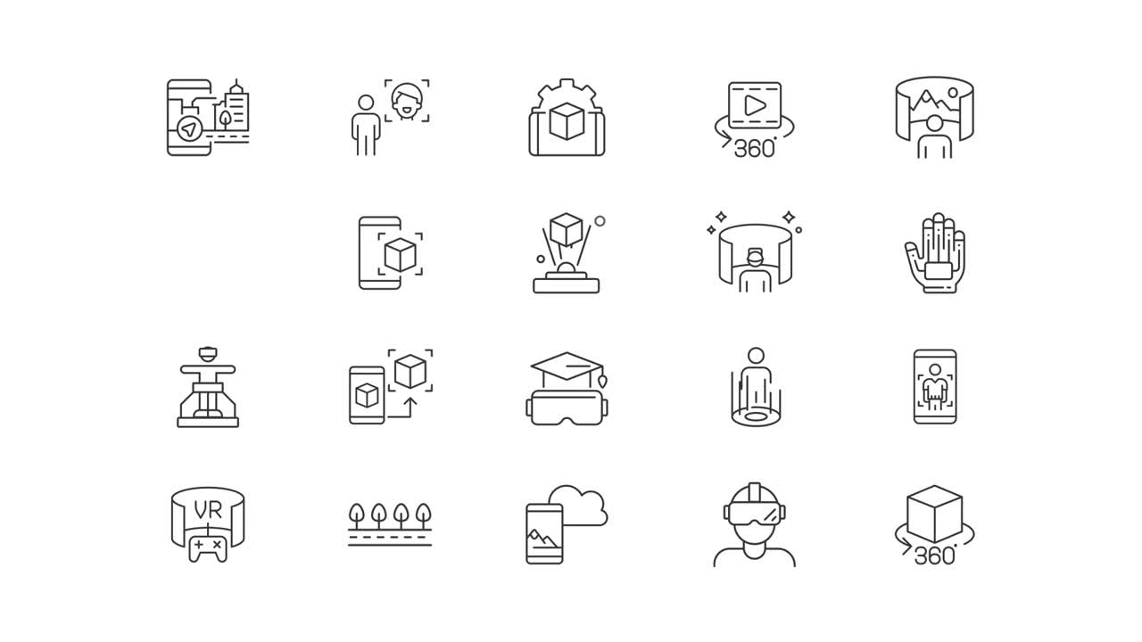 Virtual and Augmented Reality Icons