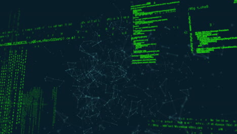 Animation of data processing and network of connections