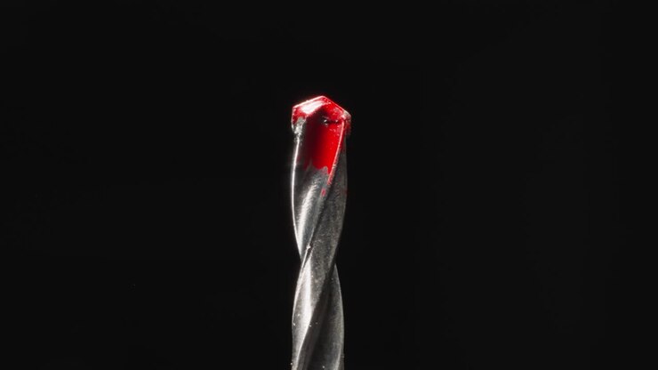 Concrete drill bit with carbide tip named pobedite for making holes