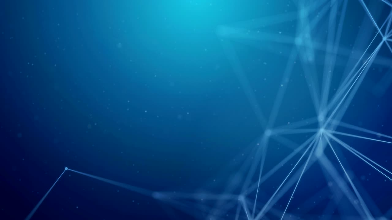 azul oscuro abstracto geométrico línea conectada y puntos fondo de bucle sin costuras concepto científico para su presentación ciencia, microbiología tecnología médica moderna y concepto de innovación