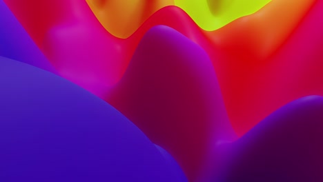 fluido abstracto azul rojo amarillo gradientes, superficie de brillo interior como el paisaje. animación de bucle sin costuras 4k. hermosos gradientes de color como fondo ondulado líquido abstracto. 6