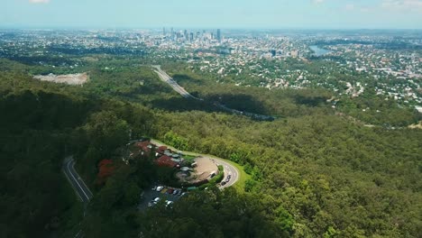 aerial view of the hill with a view of brisbane