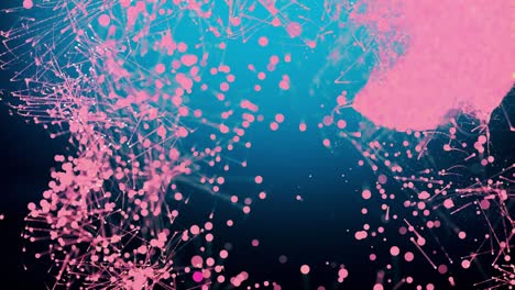 beautiful moving particles on a colored background. 4k abstract background