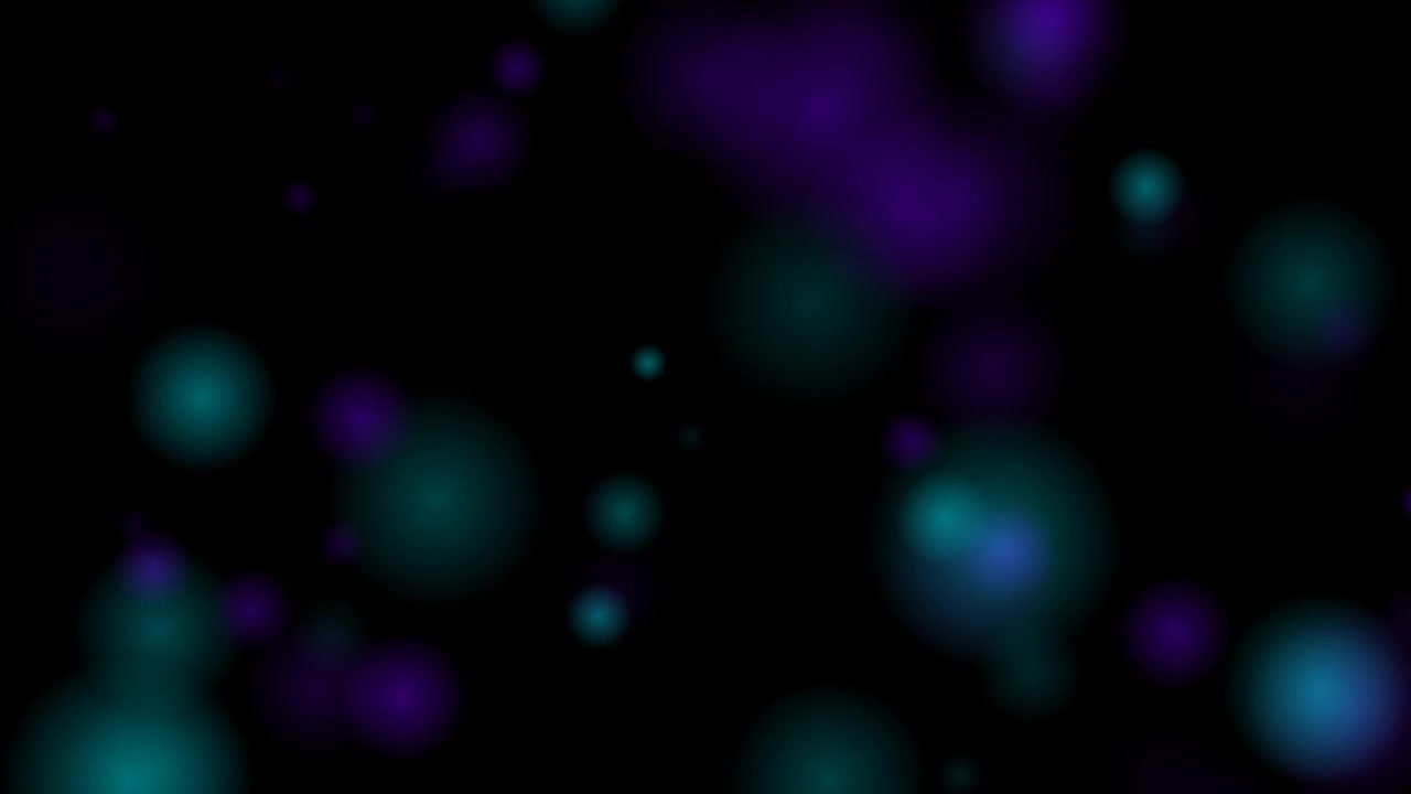 Abstract Motion Background with Floating Teal and Purple Bokeh Orbs